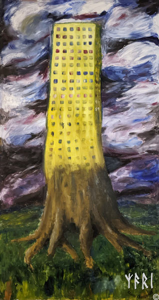 Forest spirits, skovfolk, skovnisser, whimsical, joyful, original art, artwork, pinserute dansk kunst, dansk kunstner Marie Cloigaard