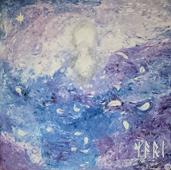 Forest spirits, skovfolk, skovnisser, whimsical, joyful, original art, artwork, pinserute dansk kunst, dansk kunstner Marie Cloigaard