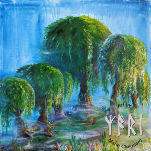 Blue Spirit, Forest spirits, skovfolk, skovnisser, fantasy, spiritual, whimsical, joyful, original art, artwork, morild, morild galleri, anneberg, anneberg kulturpark, Kunstnerfløjen, odsherred, vi maler vig, pinserute dansk kunst, dansk kunstner Marie Cloigaard