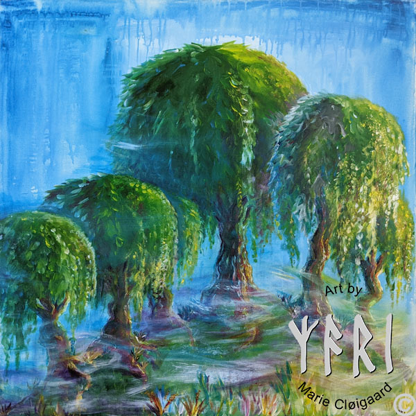 Blue Spirit, Forest spirits, skovfolk, skovnisser, fantasy, spiritual, whimsical, joyful, original art, artwork, morild, morild galleri, anneberg, anneberg kulturpark, Kunstnerfløjen, odsherred, vi maler vig, pinserute dansk kunst, dansk kunstner Marie Cloigaard