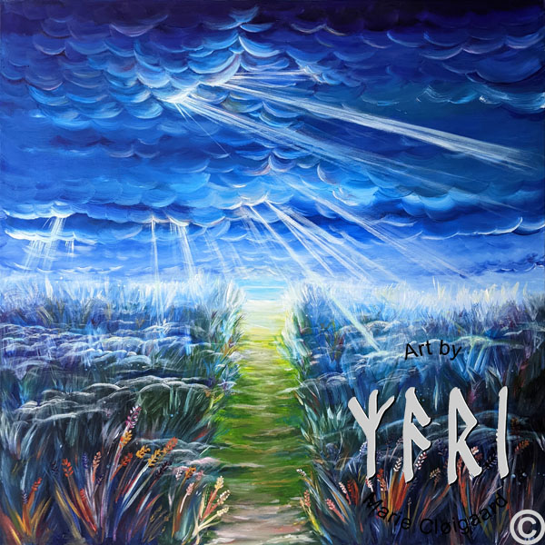 Memory of Blue Print, Forest spirits, skovfolk, skovnisser, fantasy, spiritual, whimsical, joyful, original art, artwork, morild, morild galleri, anneberg, anneberg kulturpark, Kunstnerfløjen, odsherred, vi maler vig, pinserute dansk kunst, dansk kunstner Marie Cloigaard