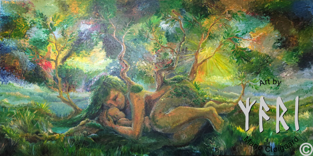 Nature's Balm, Forest spirits, skovfolk, skovnisser, fantasy, spiritual, whimsical, joyful, original art, artwork, morild, morild galleri, anneberg, anneberg kulturpark, Kunstnerfløjen, odsherred, vi maler vig, pinserute dansk kunst, dansk kunstner Marie Cloigaard