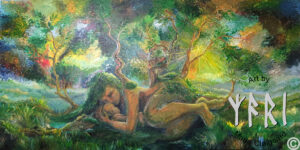 Nature's Balm, Forest spirits, skovfolk, skovnisser, fantasy, spiritual, whimsical, joyful, original art, artwork, morild, morild galleri, anneberg, anneberg kulturpark, Kunstnerfløjen, odsherred, vi maler vig, pinserute dansk kunst, dansk kunstner Marie Cloigaard