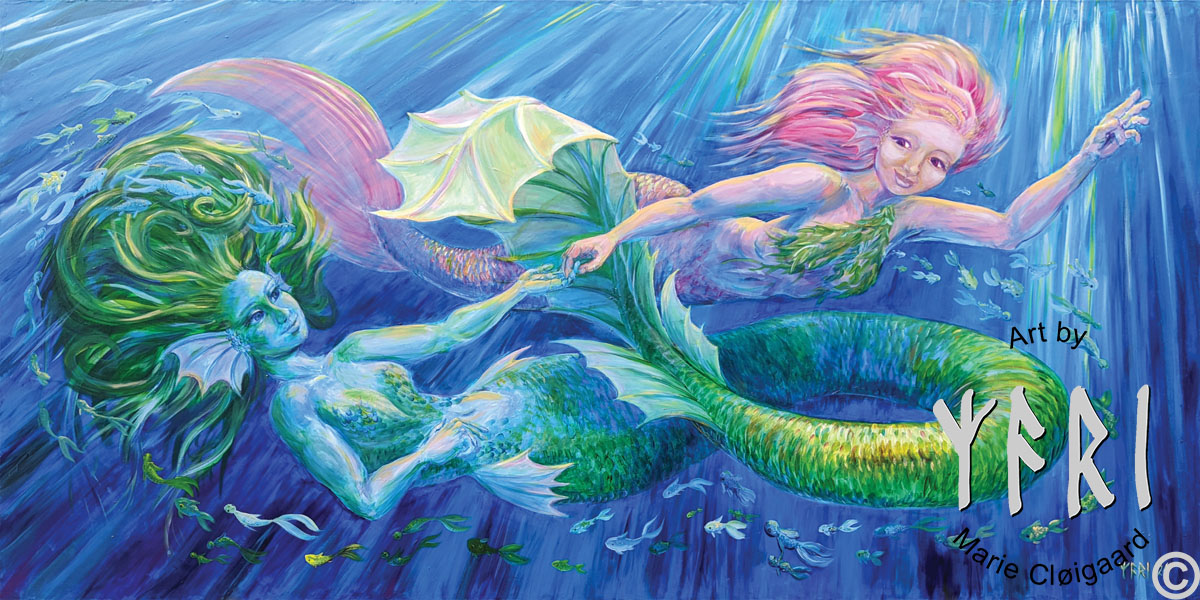 Ocean Dance, Forest spirits, skovfolk, skovnisser, fantasy, spiritual, whimsical, joyful, original art, artwork, morild, morild galleri, anneberg, anneberg kulturpark, Kunstnerfløjen, odsherred, vi maler vig, pinserute dansk kunst, dansk kunstner Marie Cloigaard