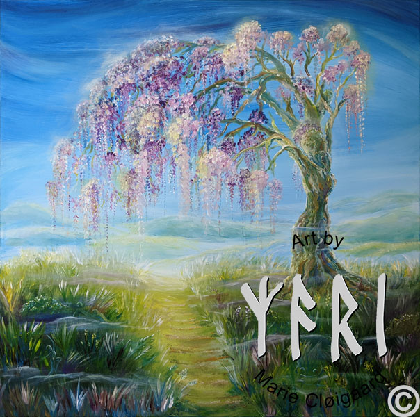 Spring Awakens, Forest spirits, skovfolk, skovnisser, fantasy, spiritual, whimsical, joyful, original art, artwork, morild, morild galleri, anneberg, anneberg kulturpark, Kunstnerfløjen, odsherred, vi maler vig, pinserute dansk kunst, dansk kunstner Marie Cloigaard