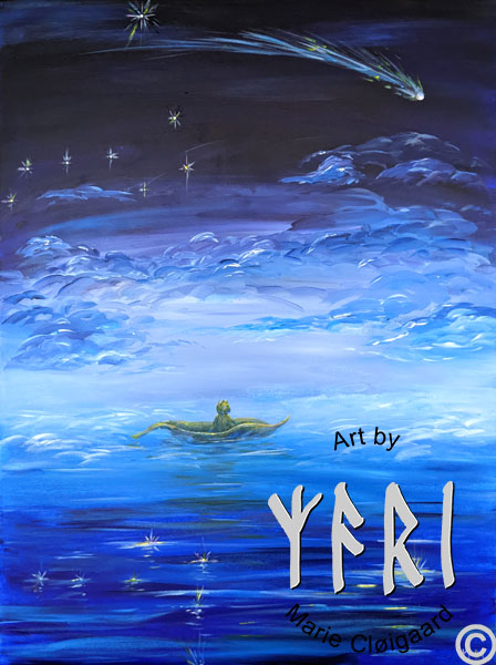 Starfinder, Forest spirits, skovfolk, skovnisser, fantasy, spiritual, whimsical, joyful, original art, artwork, morild, morild galleri, anneberg, anneberg kulturpark, Kunstnerfløjen, odsherred, vi maler vig, pinserute dansk kunst, dansk kunstner Marie Cloigaard