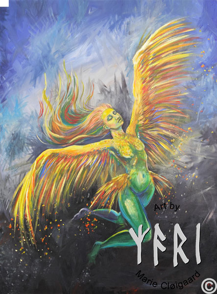 the leap, Forest spirits, skovfolk, skovnisser, fantasy, spiritual, whimsical, joyful, original art, artwork, morild, morild galleri, anneberg, anneberg kulturpark, Kunstnerfløjen, odsherred, vi maler vig, pinserute dansk kunst, dansk kunstner Marie Cloigaard